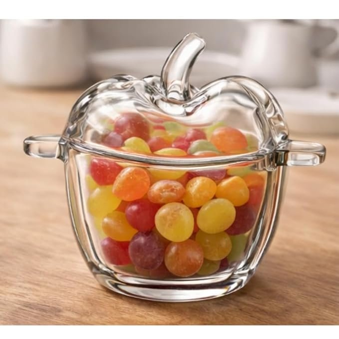 Clear Glass Bowl with Lid, 250ml Capacity, for Candy, Fruit and Sugar Storage